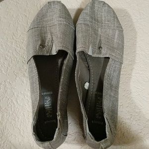 Silver/grey slip on shoes